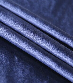 Blue Burnout Velvet Fabric 4 Way Stretch Fabrics Sold by the Yard