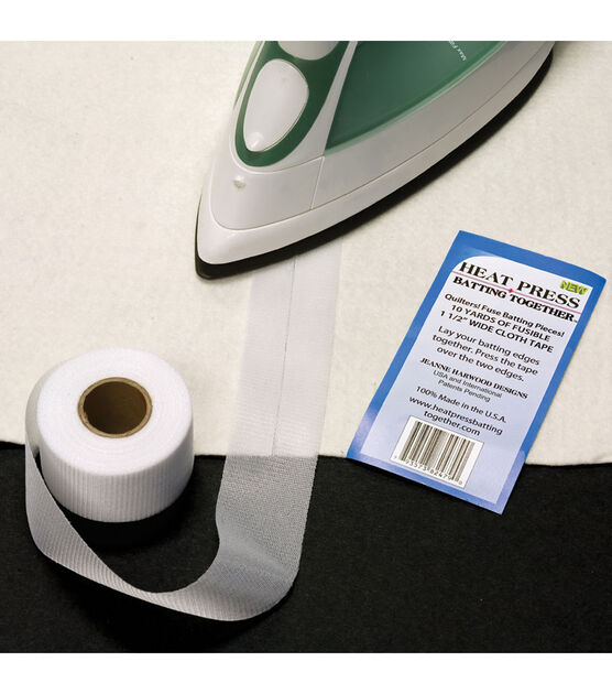 Heat Press Batting Together Fuse Batting Tape 1.5''x15 yds White