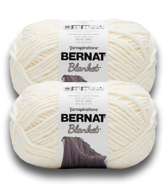  Bernat Blanket Yarn - Big Ball (10.5 oz) - 2 Pack with Pattern  Cards in Color (Tan Pink)