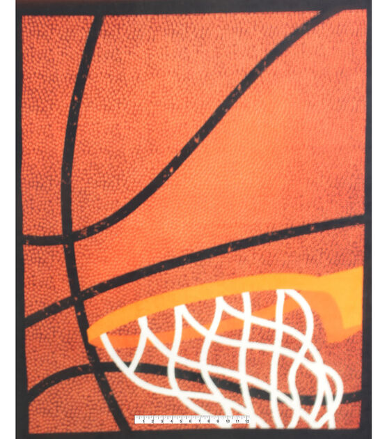 48" Wide Basketball No Sew Fleece Blanket, , hi-res, image 3