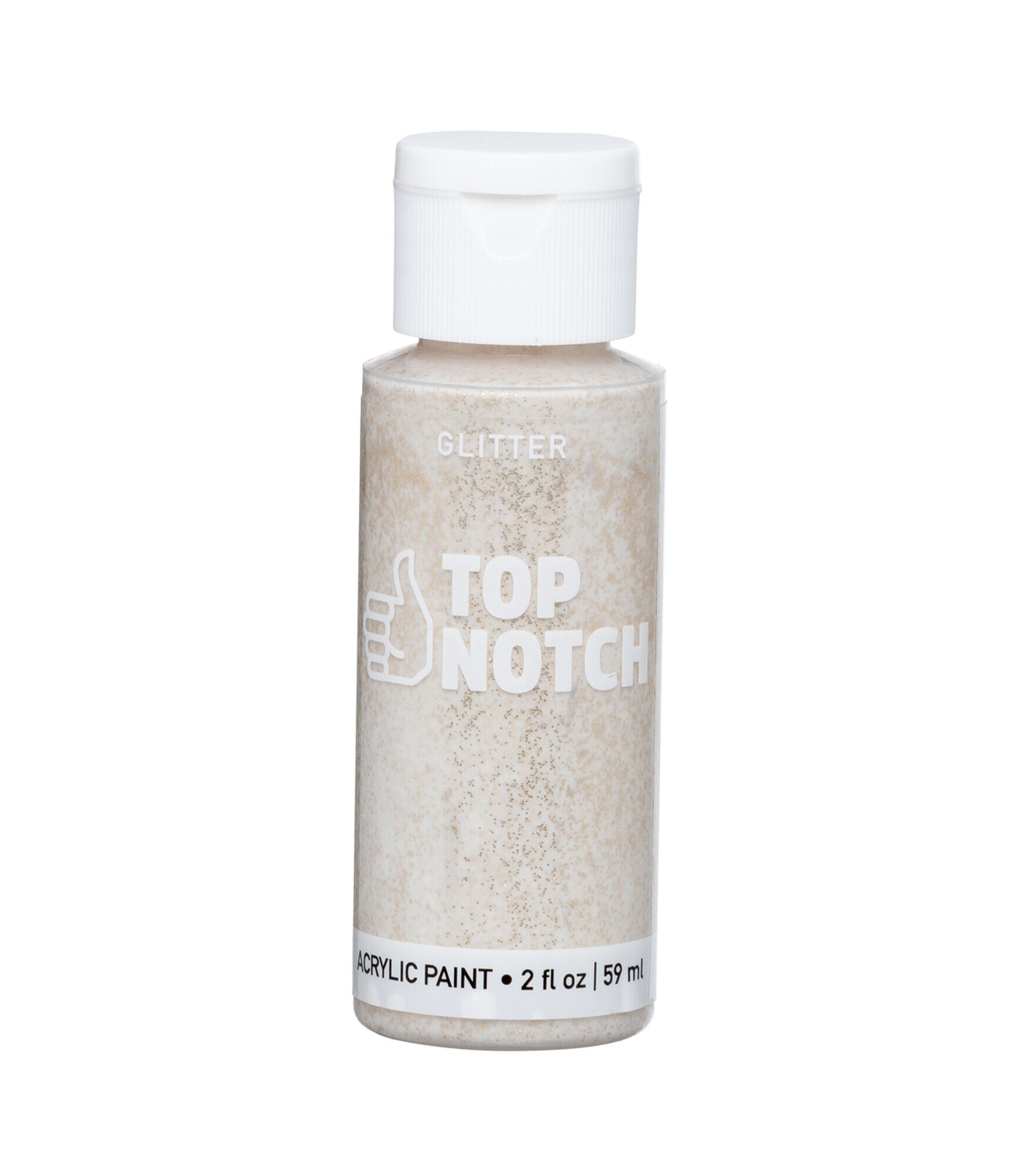 2oz White Glitter Acrylic Craft Paint by Top Notch, Champagne, hi-res