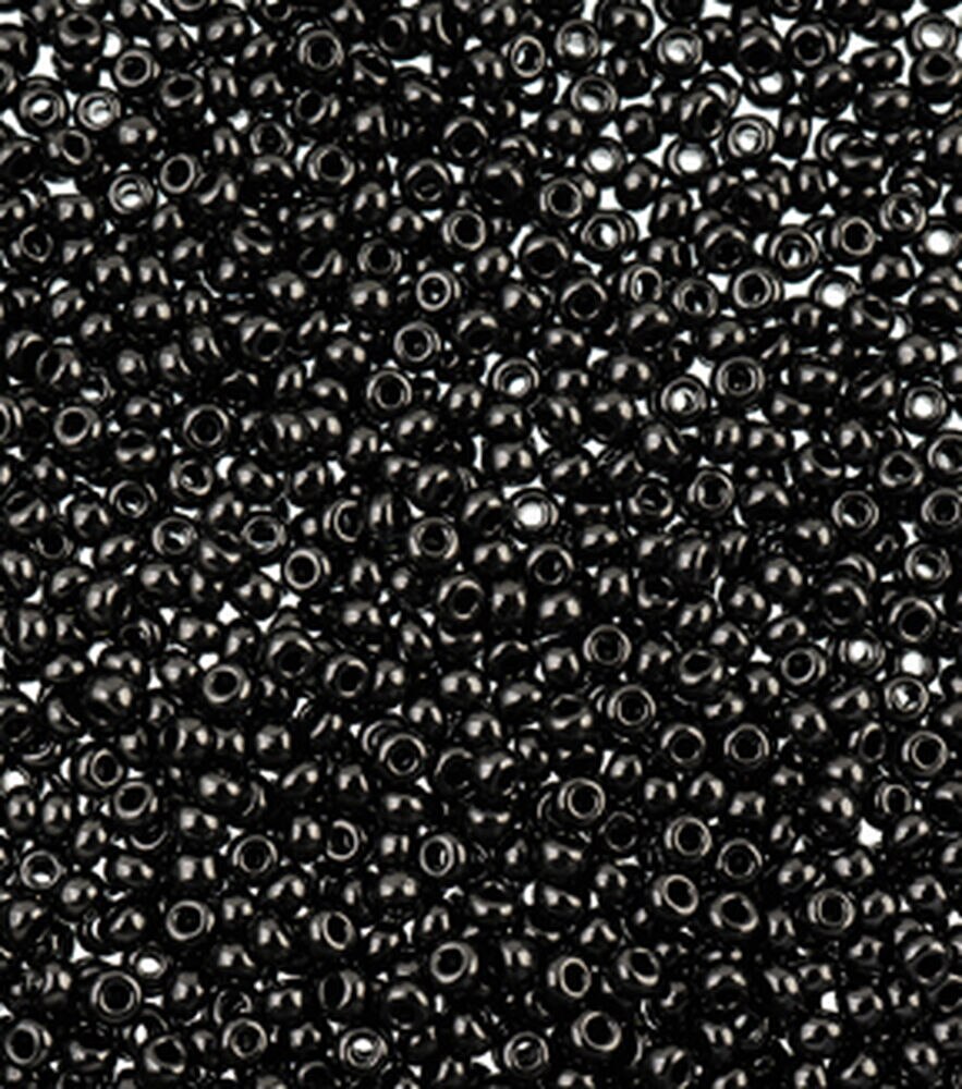 John Bead Czech Glass Seed Beads 6/0 Gunmetal Black Beads for Jewelry Making Crafts, 23g Vial