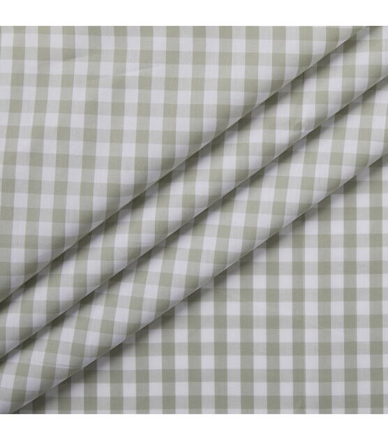 Sage Green Mini Gingham Shirting Fabric, , hi-res, image 2