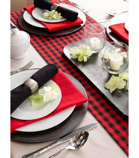 Design Imports 14"x72" Reversible Table Runner Red & Black, , hi-res, image 2