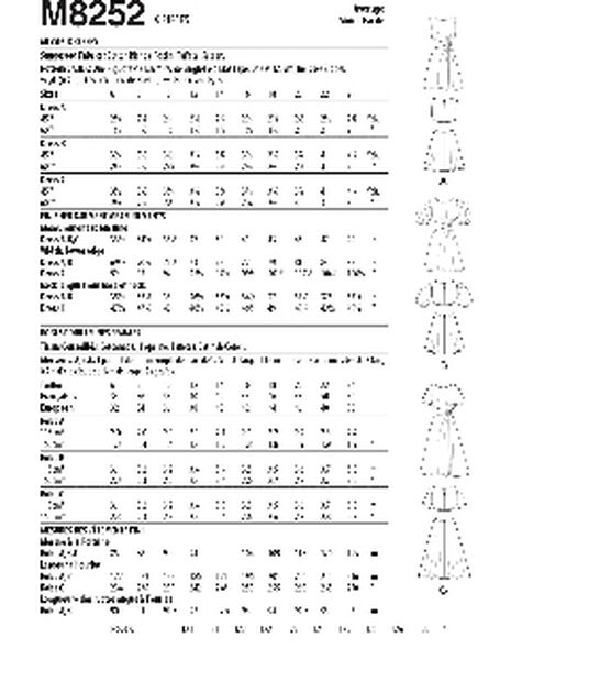 Sewing Pattern for Womens Dress, Mccalls Pattern M8252, NEW