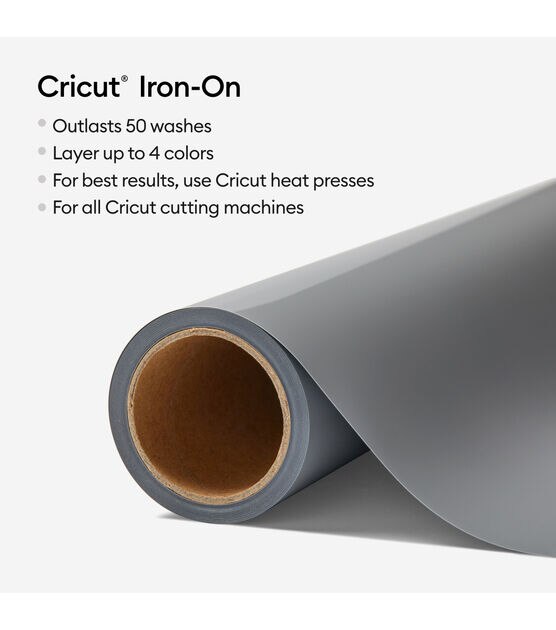 Cricut Iron-On Heat Transfer Vinyl - Silver, 12 x 12 ft, Roll