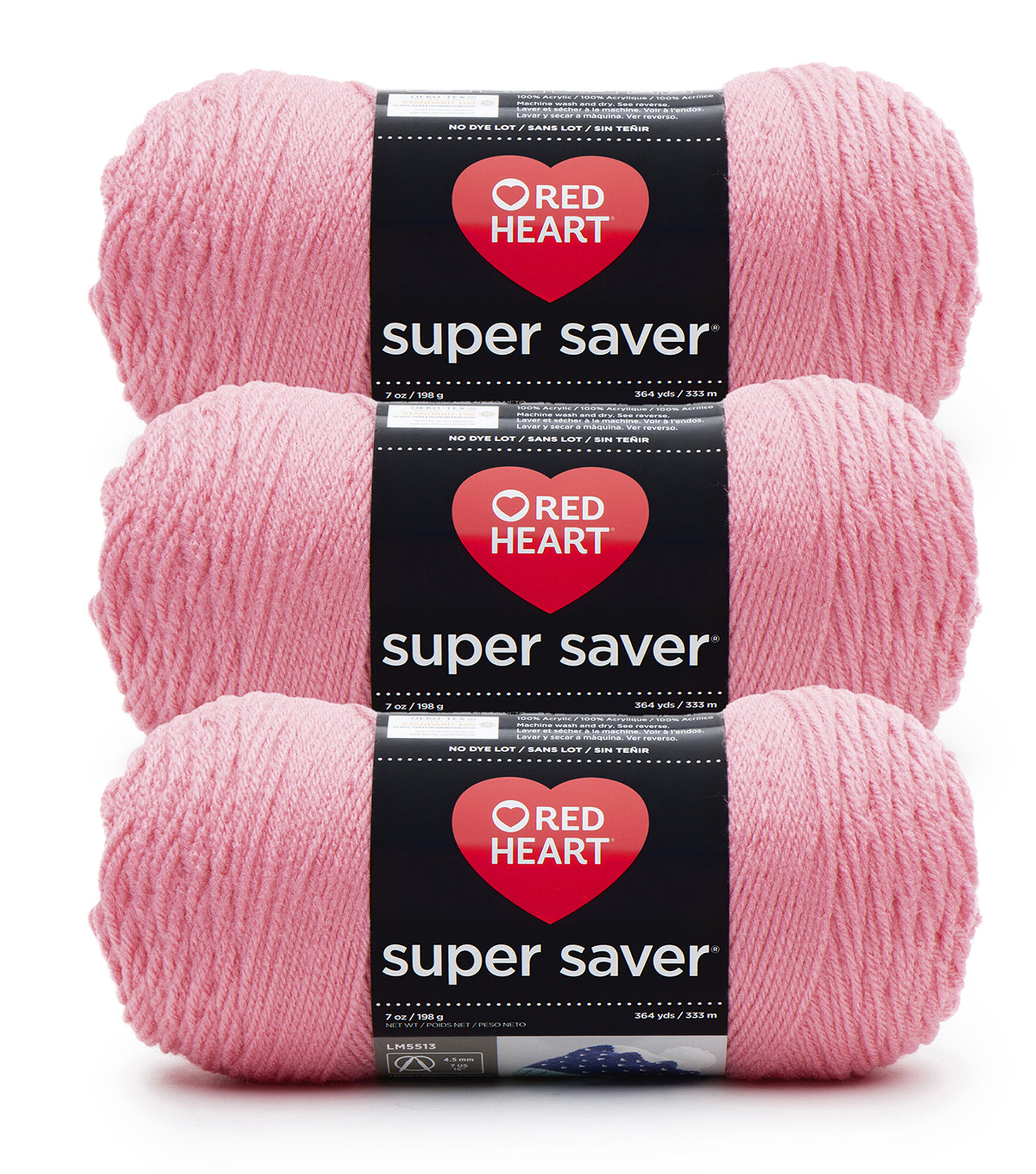 Red Heart Super Saver Yarn-Pretty 'n Pink