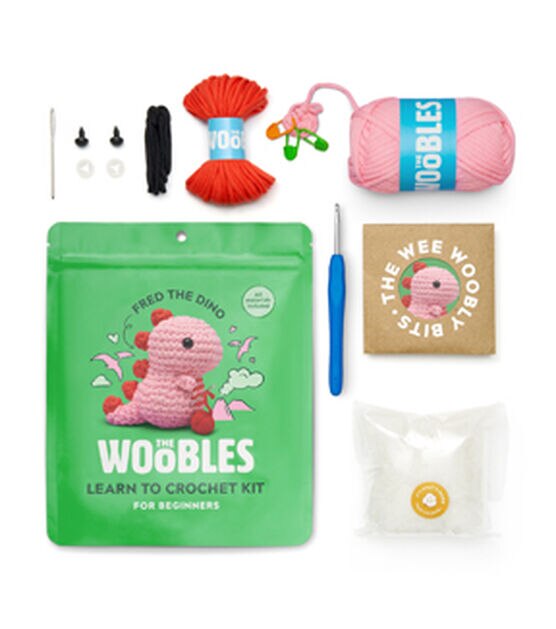 The Woobles Dinosaur Crochet Kit for Beginners