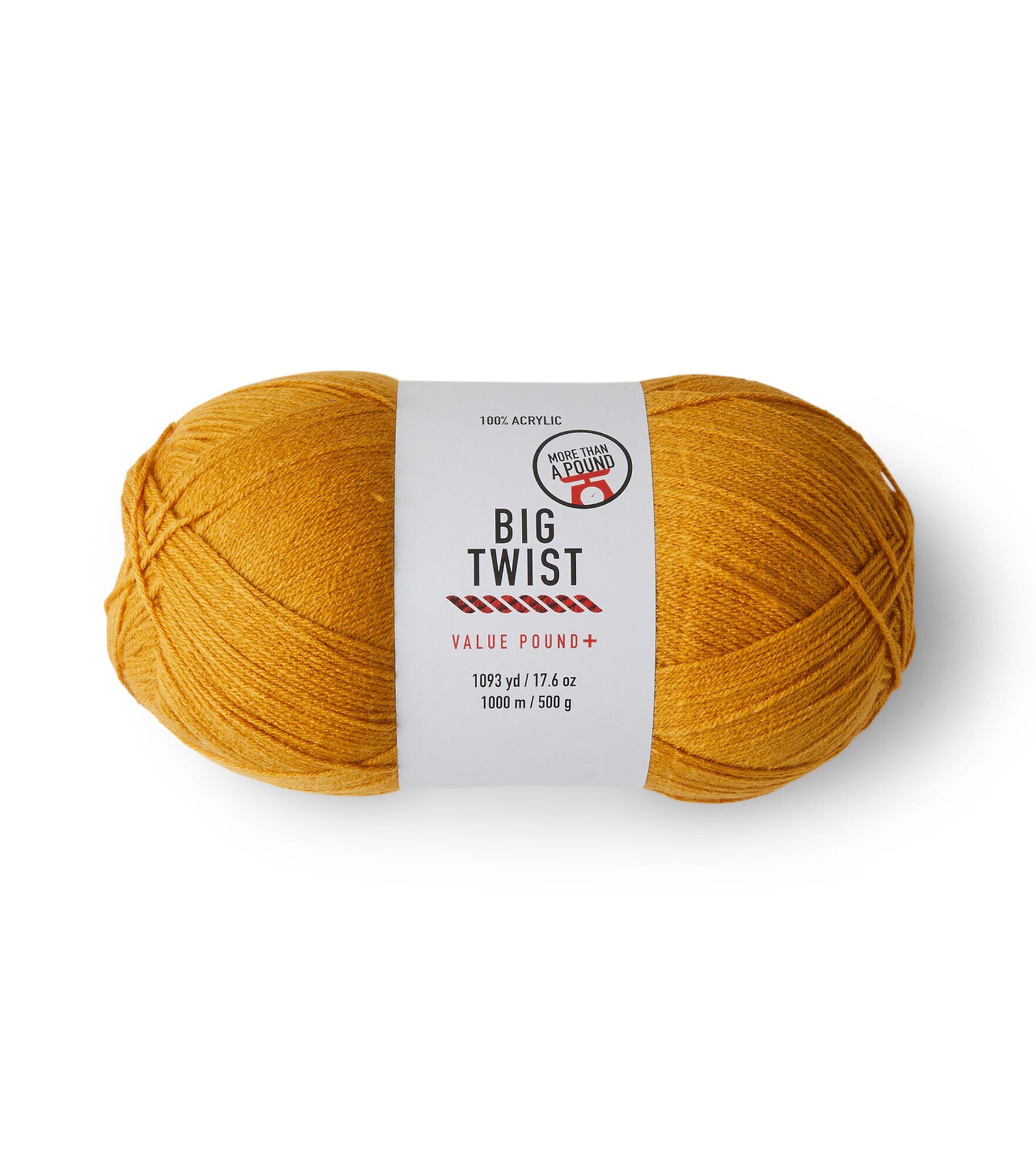 Value Pound Plus Worsted Acrylic Yarn by Big Twist, Mustard, hi-res