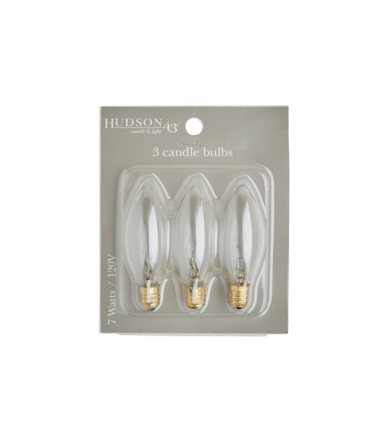 7 Watt Flamless Candle Replacement Bulbs 3pk by Hudson 43