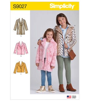 Simplicity S9027 Size 3 to 14 Children's & Girls' Coat Sewing Pattern