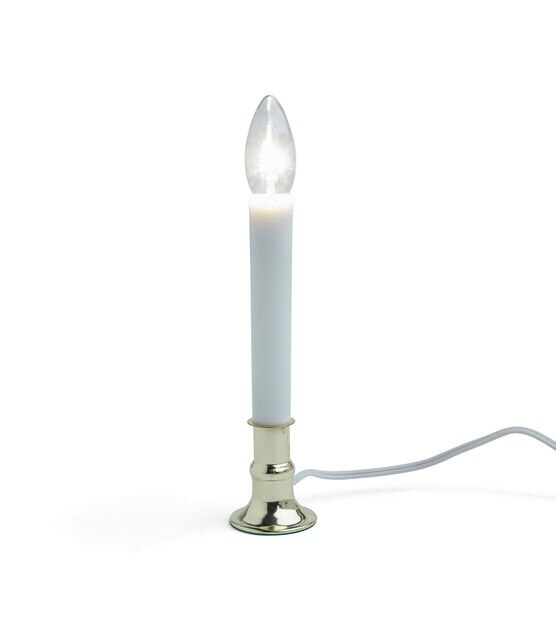 12" Gold Flameless Plug In Taper Candle With Switch by Hudson 45, , hi-res, image 3