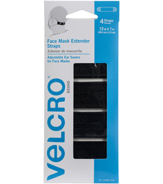 NIP VELCRO® Brand Face Mask Extender Straps, Black, 4 Straps in Pack  075967300845 on eBid United States