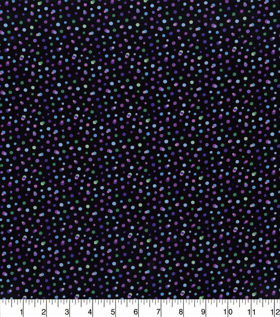 Hi Fashion Dots on Black Premium Cotton Fabric, , hi-res, image 2