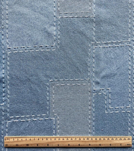 Dark Wash Patchwork Sportswear Denim Fabric