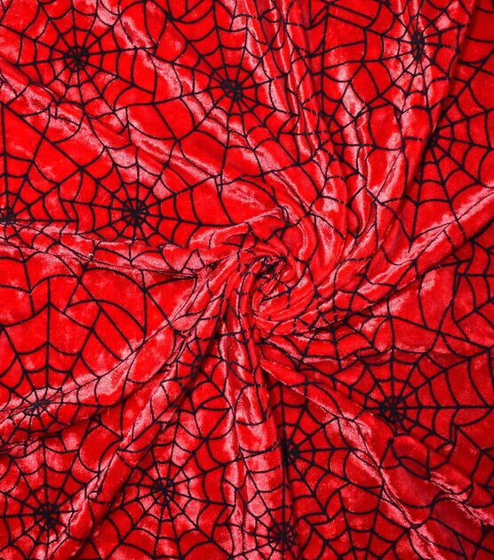 Red Cross Dyed Iridescent Velvet Fabric by The Witching Hour
