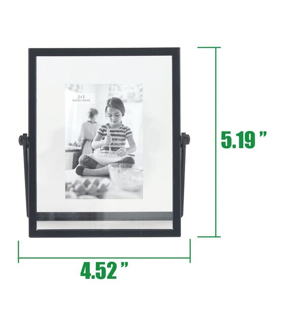 5x7 Black Metal Easel Float Picture Frame