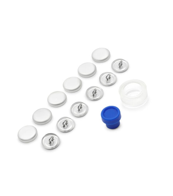 Dritz 3/4 Craft Cover Button Kit, 18 Sets, Nickel