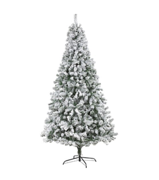 Nearly Natural 8' Unlit Flocked Rock Springs Spruce Christmas Tree