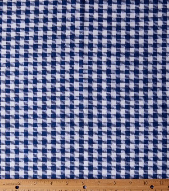 Eddie Bauer Blue Gingham Check Yarn Dyed Cotton Fabric, , hi-res, image 2