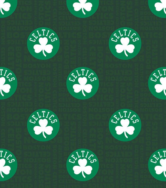 Boston Celtics Toss Wordmark NBA Fleece Fabric (2 Yards Min.) - Team Fleece Fabric - Fabric
