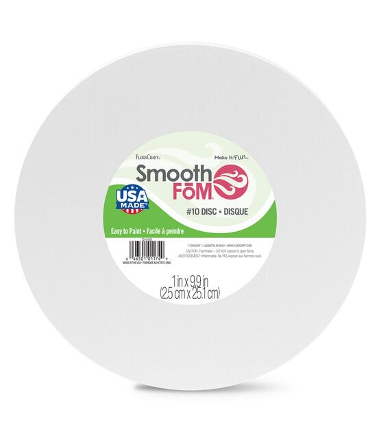 Styrofoam Disc, White 6 x 1 by Floracraft