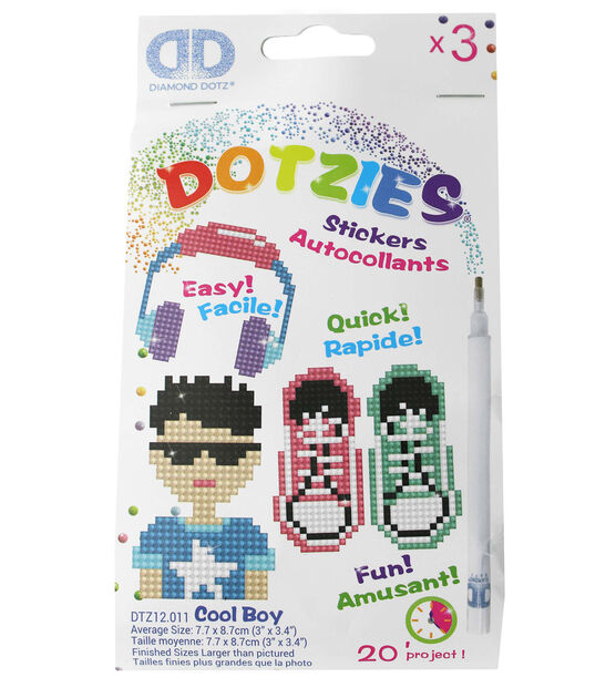 Diamond Dotz DOTZIES Diamond Art Sticker Kit -Multi Pack Look 3/Pkg