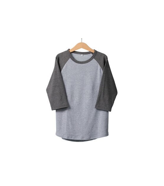 Cricut Gray Unisex Youth Raglan Baseball T Shirt Blank, , hi-res, image 9