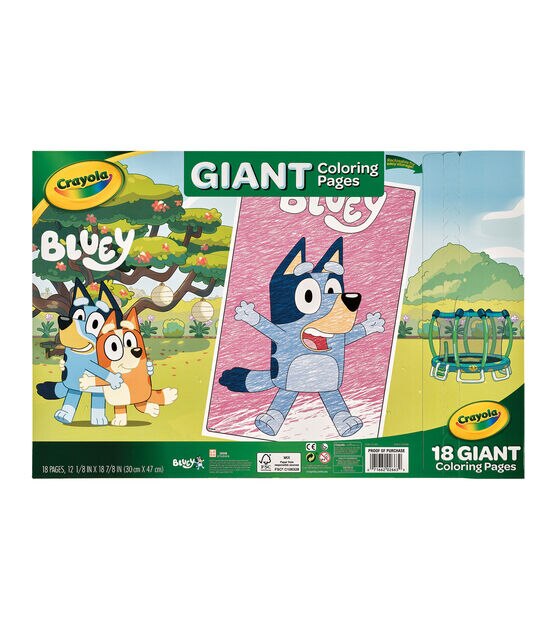 Crayola 18 Sheet 12" x 18" Bluey Giant Coloring Pages, , hi-res, image 2