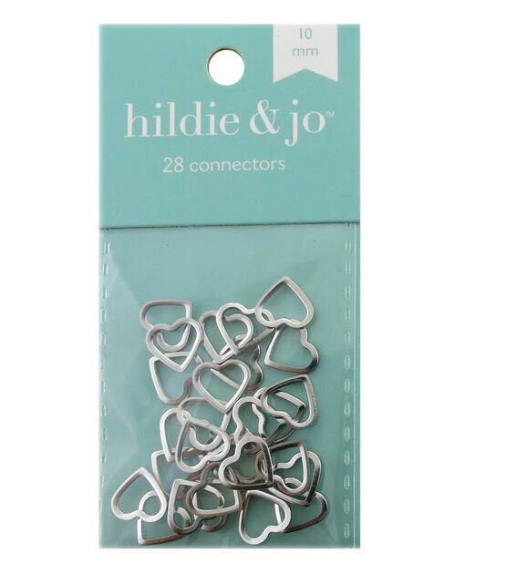 3pk Silver Heart Shaped Rhinestone Jewelry Connectors by hildie