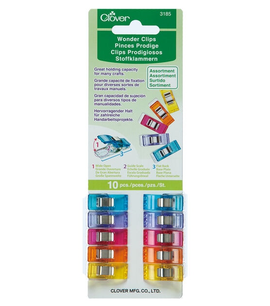 Clover Mini Wonder Clips (50 pieces) Assorted Colors - 051221731891  Quilting Notions
