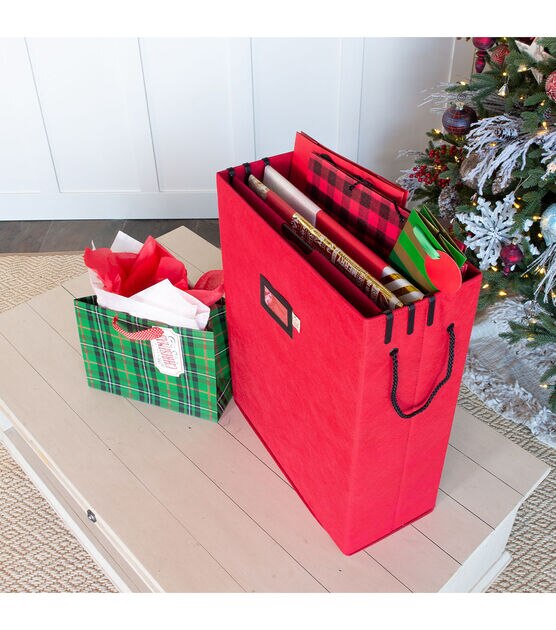 Santa's Bags Red Gift Bag & Tissue Paper Storage Box, , hi-res, image 10