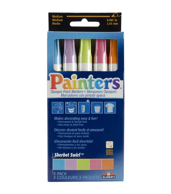 Elmer's Painters Opaque Paint Markers, Fine Point, Sierra Sunset Colors, 5  Count