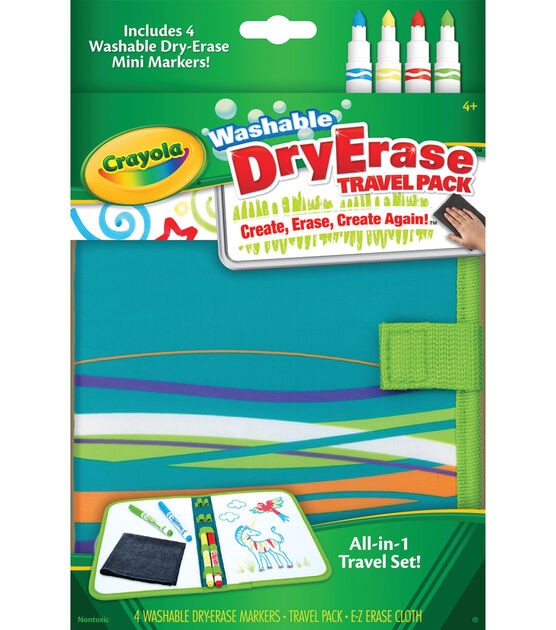  Totebook Dry Erase Kids Activity Book with Crayola Washable  Markers, Reusable Stickers- for Airplane or Car Travel, Ages 3, 4, 5, 6,  Search & Find, Tracing, Mazes (Ocean) : Toys & Games
