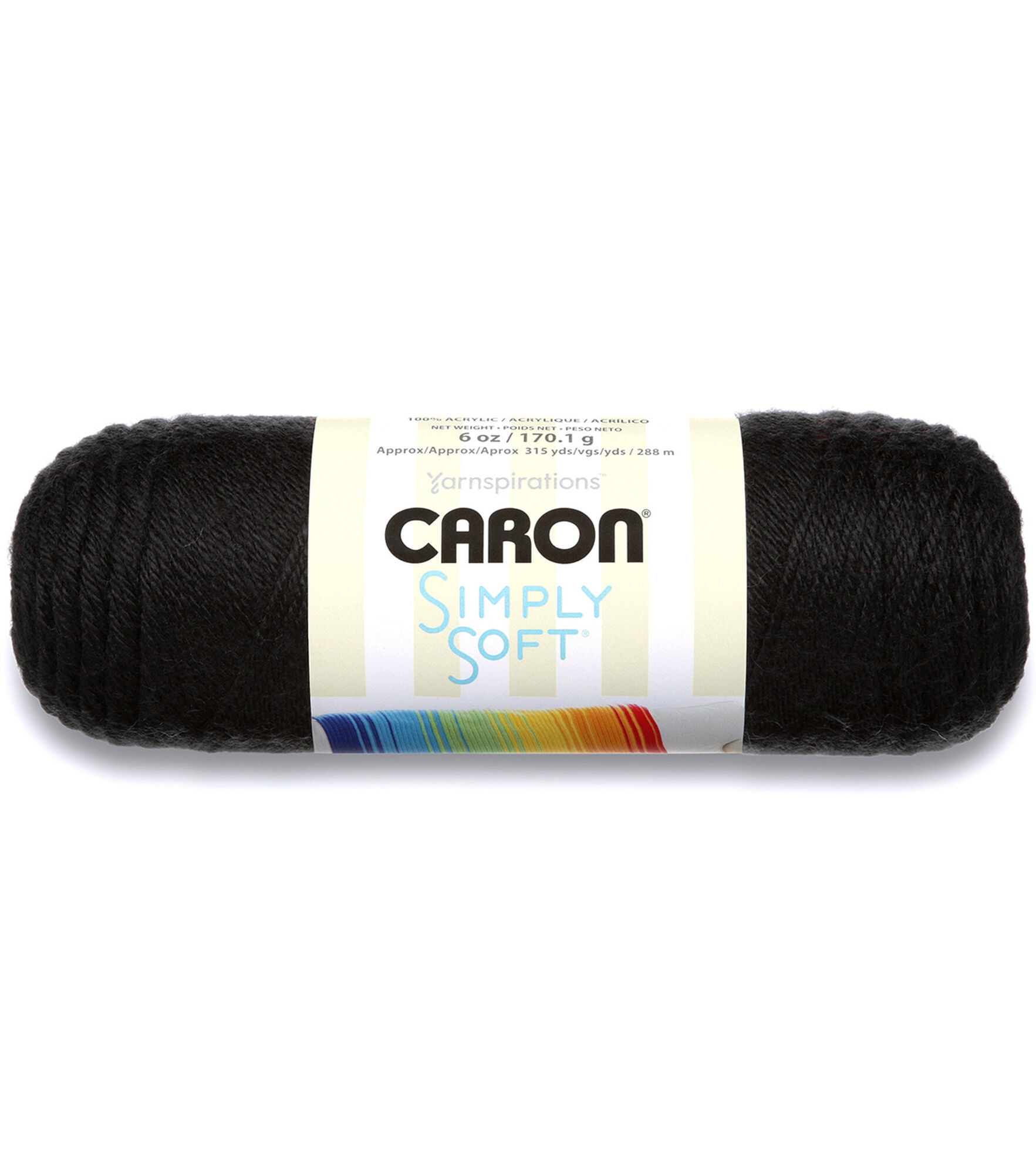 Caron Simply Soft 315yds Worsted Acrylic Yarn, Black, hi-res