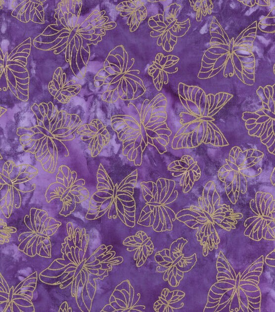 SINGER Fabric, 100% Cotton Print Batik, 3 Yards Cut, Pink and Purple Leaves