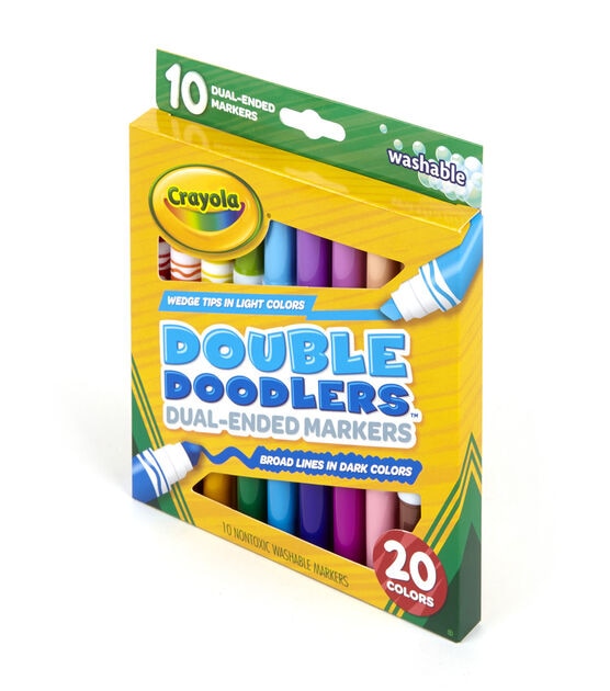 Dual-Ended Chisel Tip Markers, 8 Bright Colors
