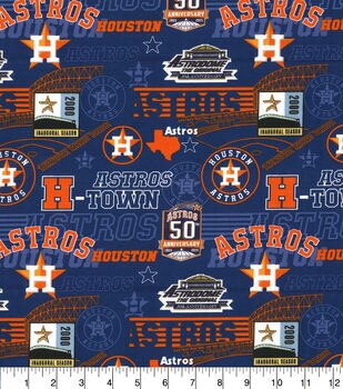 Fleece Houston Astros Navy Blue Plaid MLB Team Baseball Fleece Fabric Print  by the Yard (60100b) A411.30