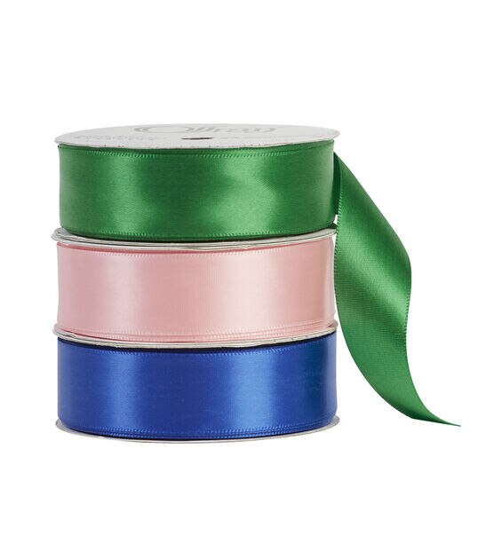 Offray Single Face Satin Ribbon 7/8X18'-Royal