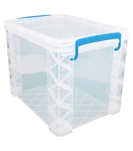 Super Stacker Plastic Storage Container With Built In Handles And