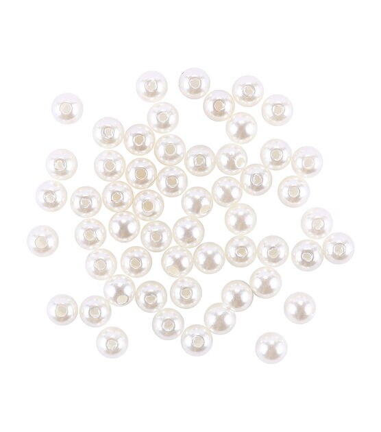 Plastic Imitation Pearl Beads Glance Ø6 mm