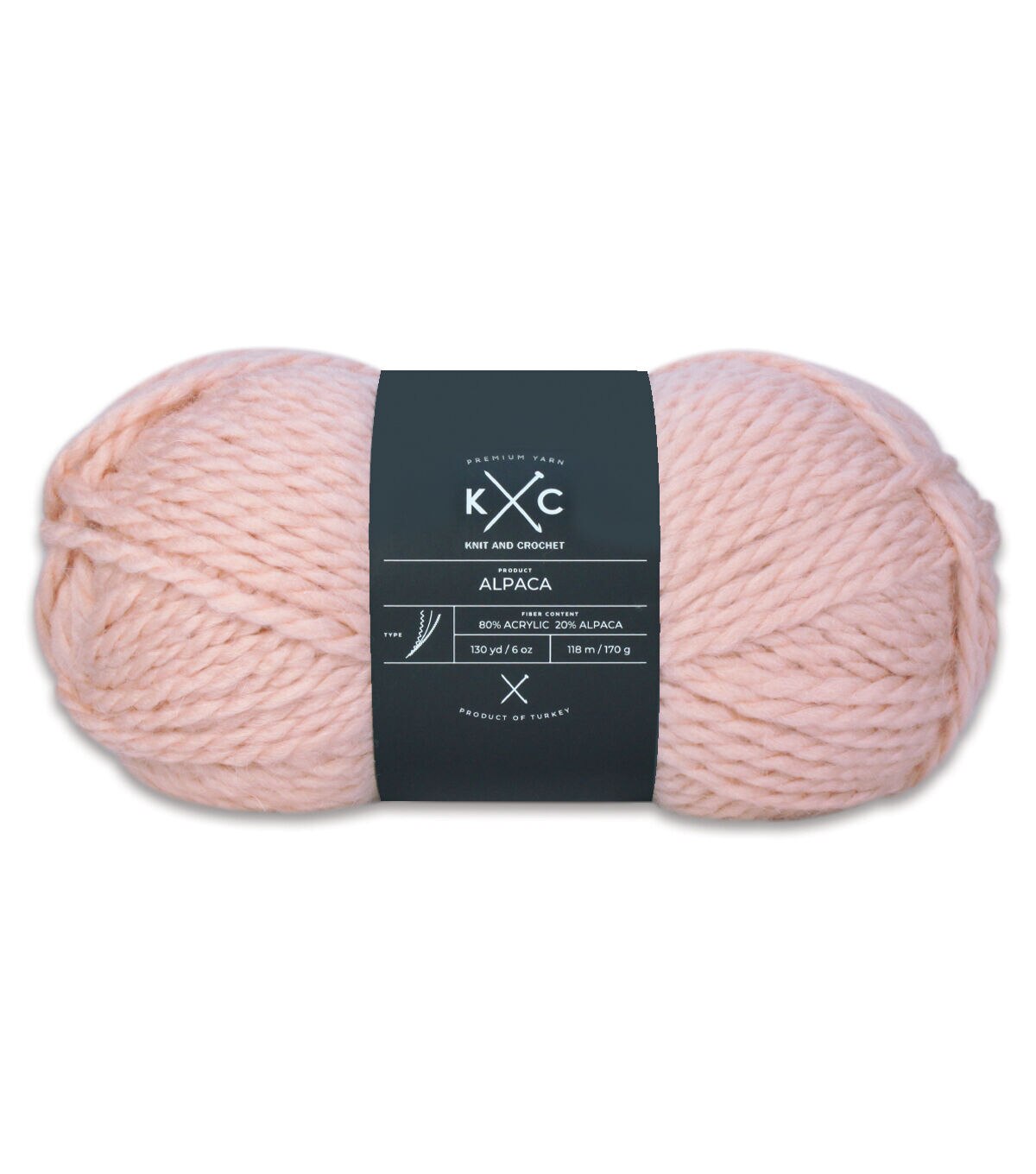 6oz Super Bulky Acrylic Blend 130yd Solid Alpaca Yarn by K+C Clearance