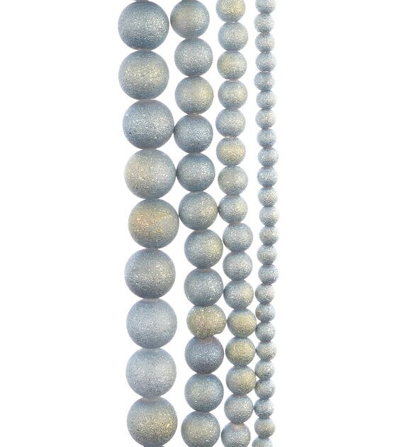 7" Gunmetal Round Glass Bead Strands 4ct by hildie & jo, , hi-res, image 2