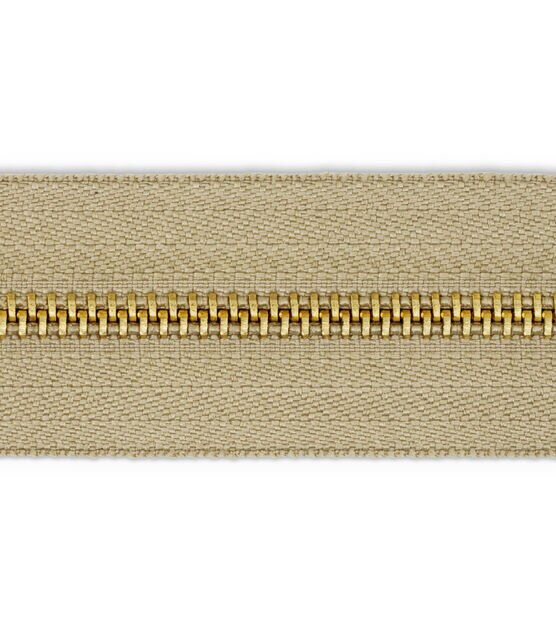 Dritz Home 30" Brass Upholstery Zipper, Beige, , hi-res, image 4