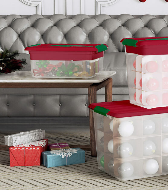 16 x 11 Christmas Latching Plastic Storage Bin - Christmas Decor Boxes & Storage - Seasons & Occasions