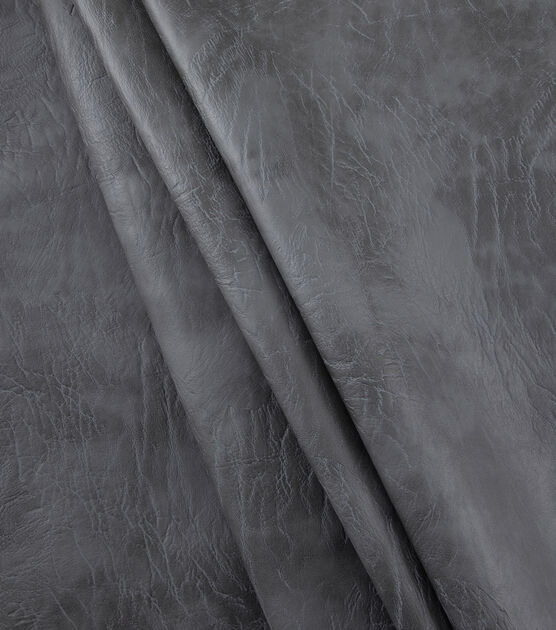 Grey Faux Leather Fabric