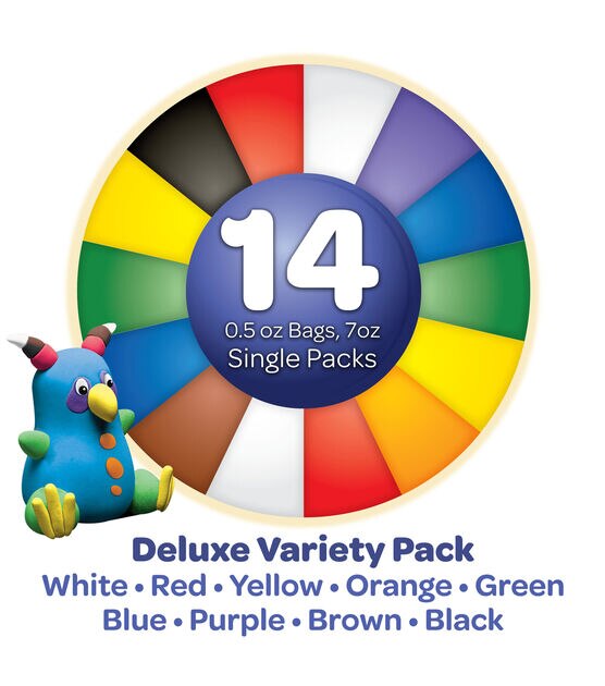 Crayola Model Magic Deluxe Variety Pack Kids Modeling Clay Alternative,  Assorted Colors, (14 Pack), 7 oz