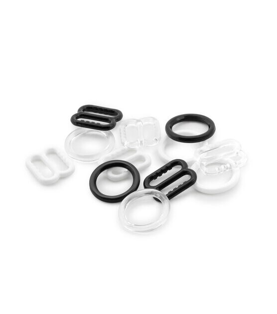 50 Set Clear Bra Strap Rings and Slider Findings Size 10 Mm