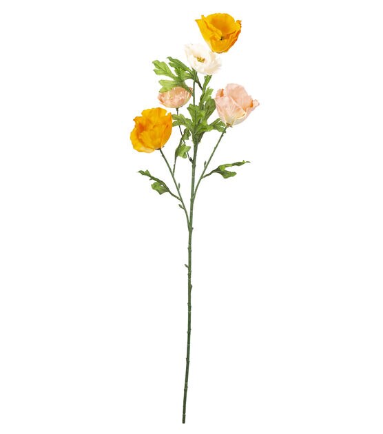 31" Orange & Peach Iceland Poppy Stem by Bloom Room