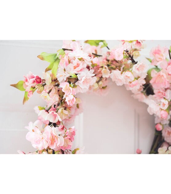 Nearly Natural 24" Cherry Blossom Wreath, , hi-res, image 2